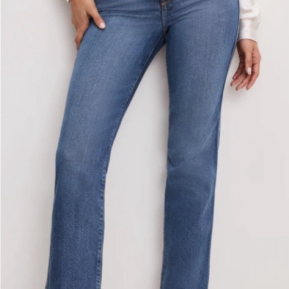 Good American Soft-tech Good Curve Straight Jeans Size 16 - Picture 2 of 11